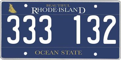 RI license plate 333132