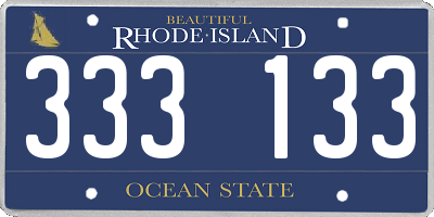 RI license plate 333133