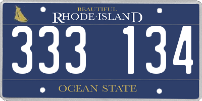 RI license plate 333134