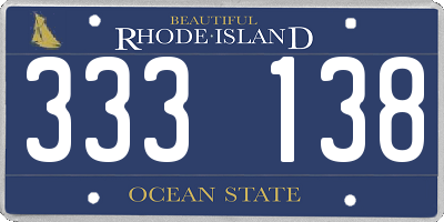 RI license plate 333138
