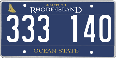RI license plate 333140