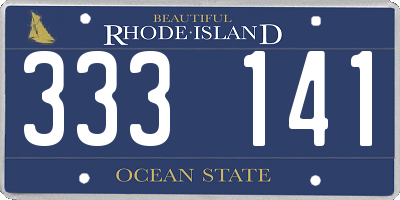 RI license plate 333141
