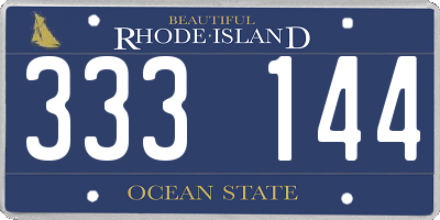 RI license plate 333144