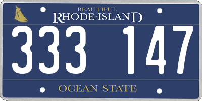 RI license plate 333147