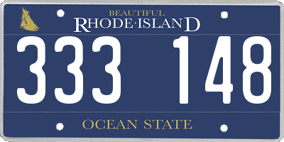 RI license plate 333148