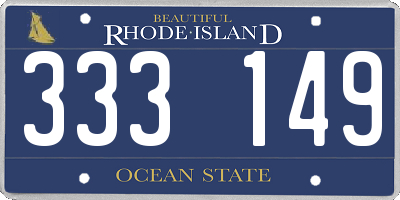 RI license plate 333149