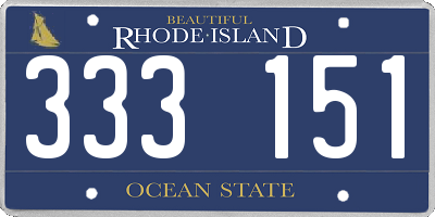 RI license plate 333151