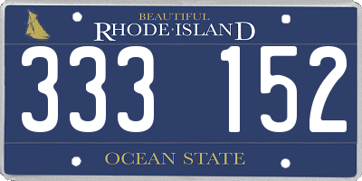 RI license plate 333152