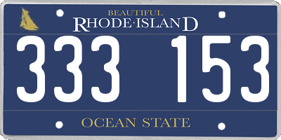 RI license plate 333153