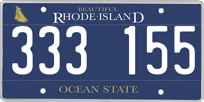 RI license plate 333155