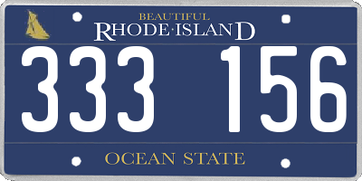 RI license plate 333156