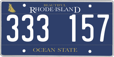 RI license plate 333157