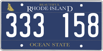 RI license plate 333158