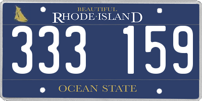RI license plate 333159