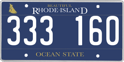 RI license plate 333160