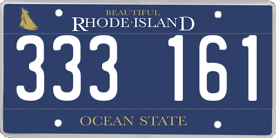 RI license plate 333161
