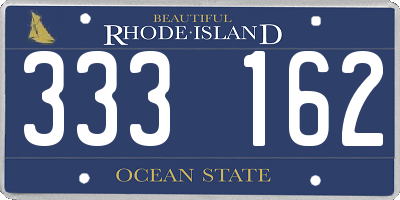 RI license plate 333162