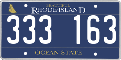 RI license plate 333163