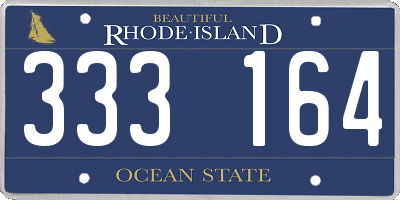 RI license plate 333164