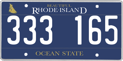 RI license plate 333165