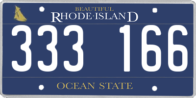 RI license plate 333166