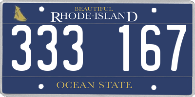 RI license plate 333167