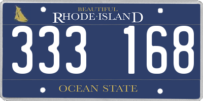 RI license plate 333168
