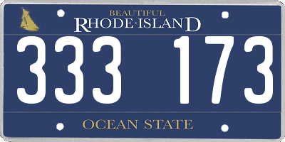 RI license plate 333173