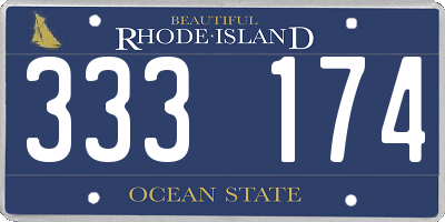 RI license plate 333174