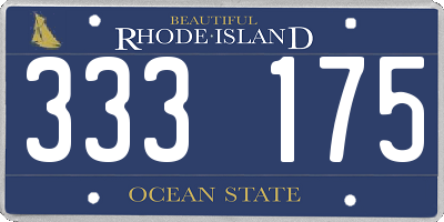RI license plate 333175