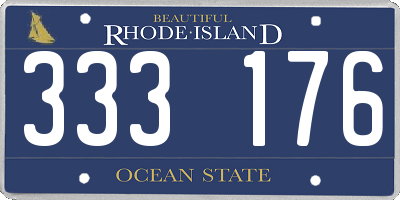 RI license plate 333176
