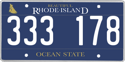 RI license plate 333178