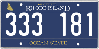 RI license plate 333181