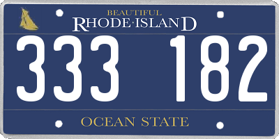 RI license plate 333182