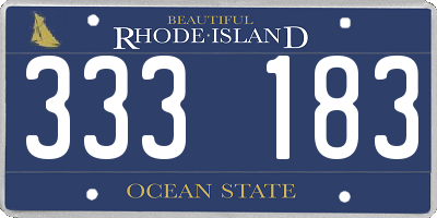 RI license plate 333183
