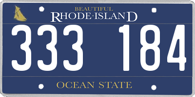 RI license plate 333184