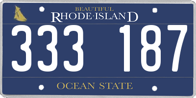 RI license plate 333187