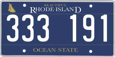 RI license plate 333191