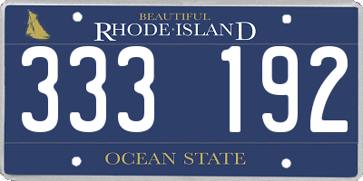 RI license plate 333192