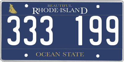 RI license plate 333199