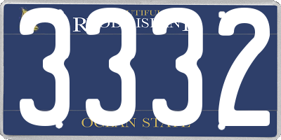 RI license plate 3332