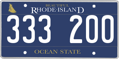 RI license plate 333200