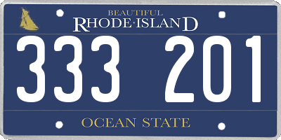 RI license plate 333201
