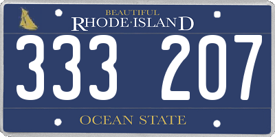 RI license plate 333207