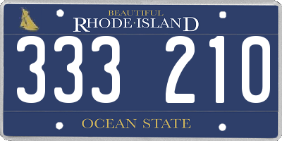 RI license plate 333210