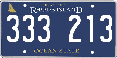RI license plate 333213