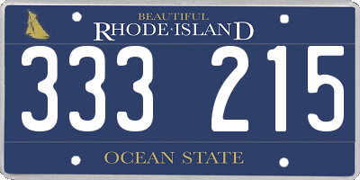 RI license plate 333215