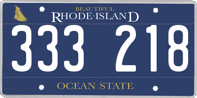 RI license plate 333218