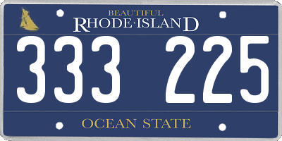 RI license plate 333225