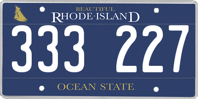 RI license plate 333227
